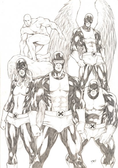 Marvel Girl, Cyclops, Iceman, Angel and Beast