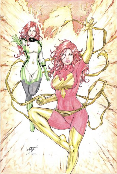 Young Jean Grey and Phoenix